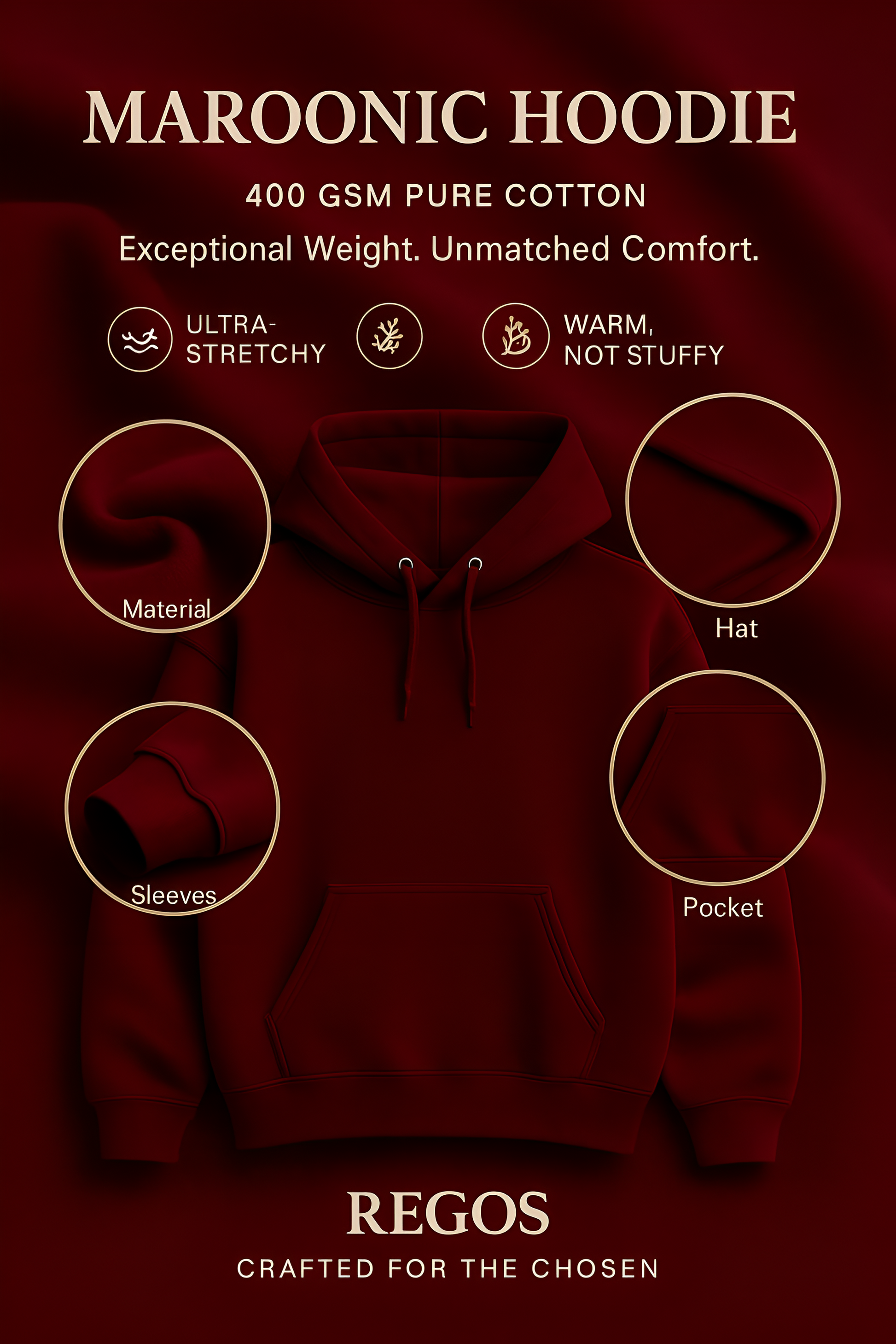 Unisex OVsized maroon Hoodie