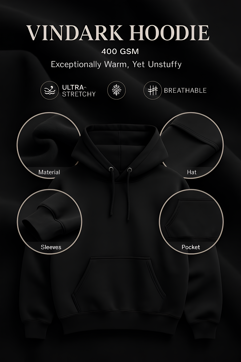 unisex Black OVsized hoodie