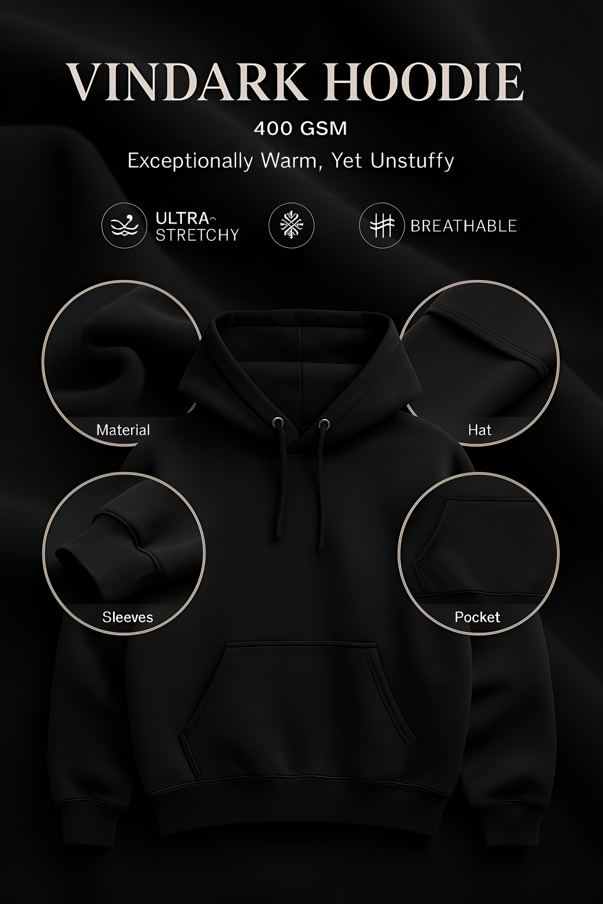 unisex Black OVsized hoodie