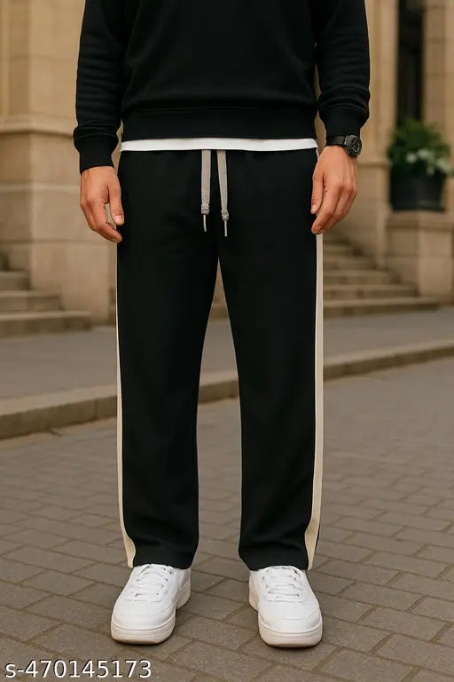 Men's Premium 4-Way Lycra Baggy Track Pants – All-Day Comfort & Urban Style