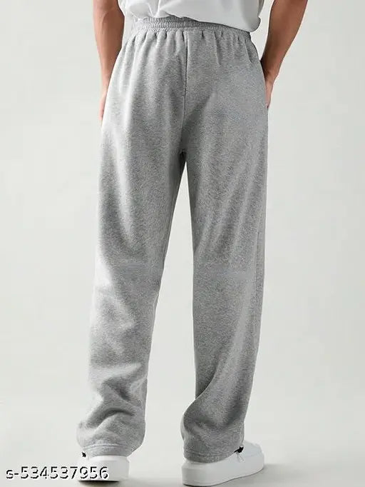 Men's Light Grey Cotton Track Pants – Athletic Fit, Batman Logo, Premium Comfort